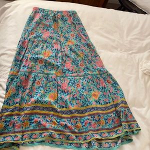 Multi colored long floral skirt